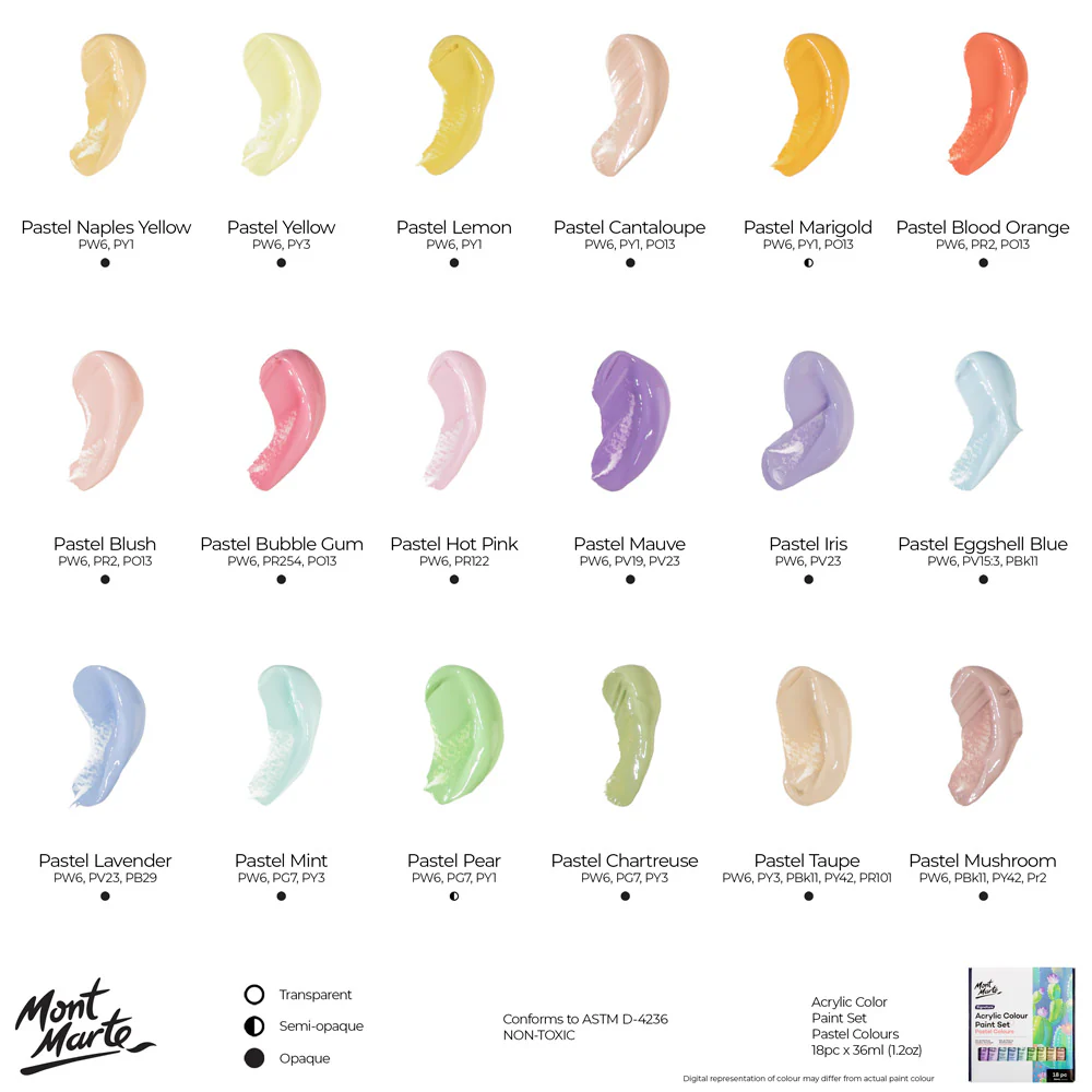 Acrylic Colour Pastel Paint Set Signature 18pc x 36ml (1.2 US fl.oz) - Image 10