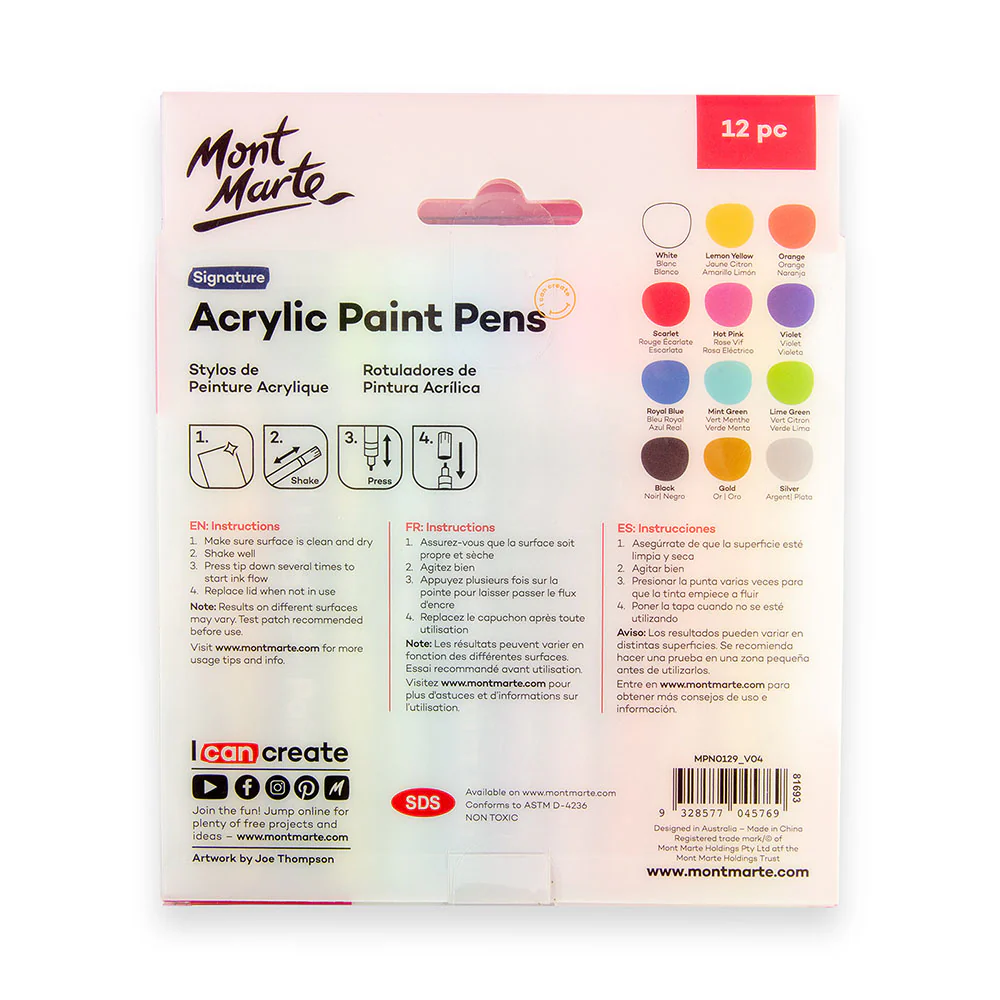 Acrylic Paint Pens Signature Fine Tip 12pc - Image 4