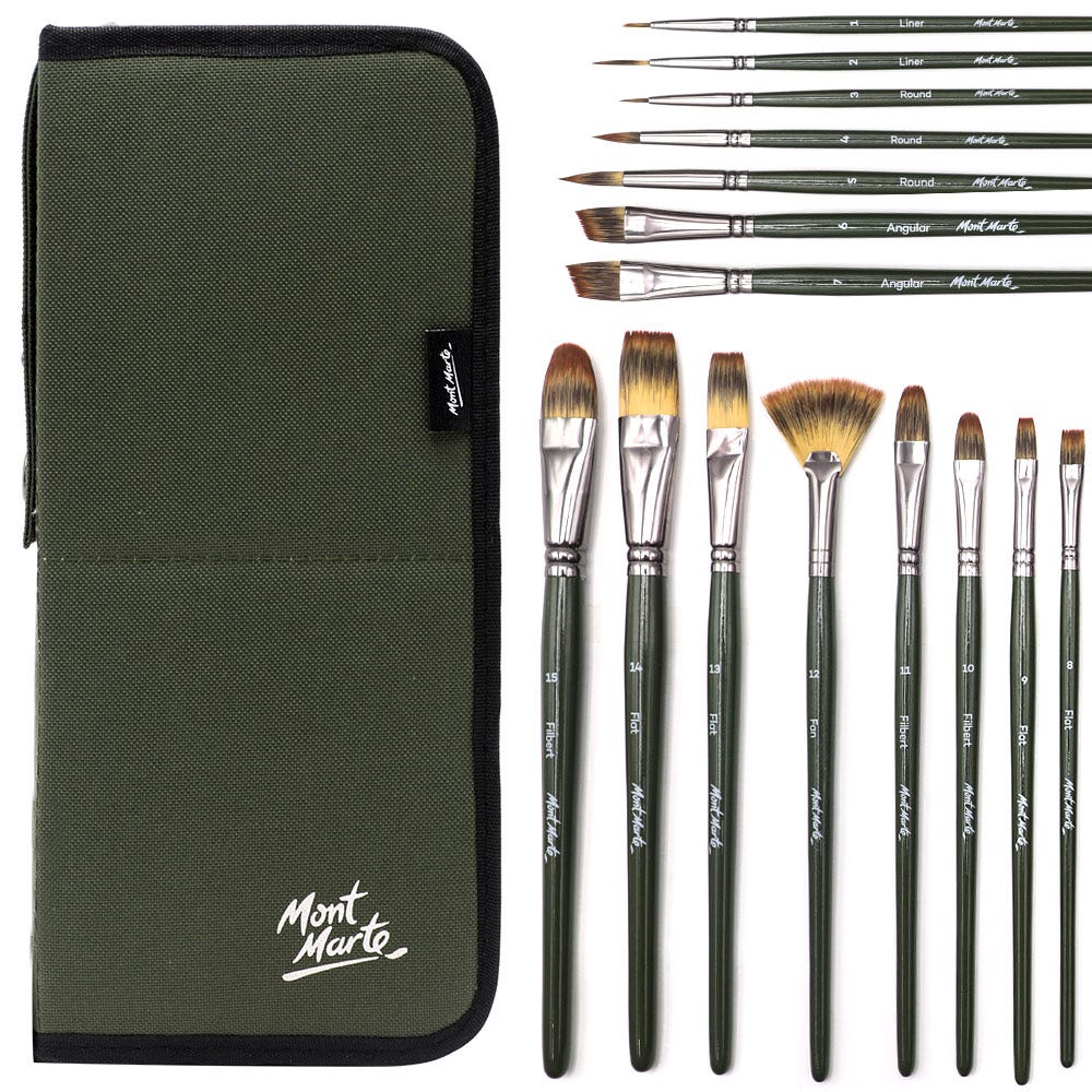 Brush Set with Easel Wallet Signature 17pc - Image 3