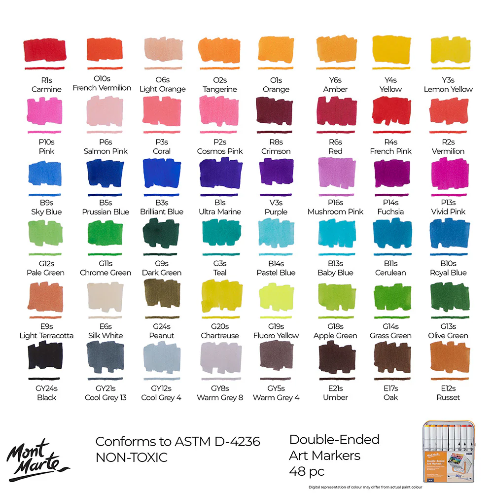 Double-Ended Art Markers in Case Signature 48pc - Image 14
