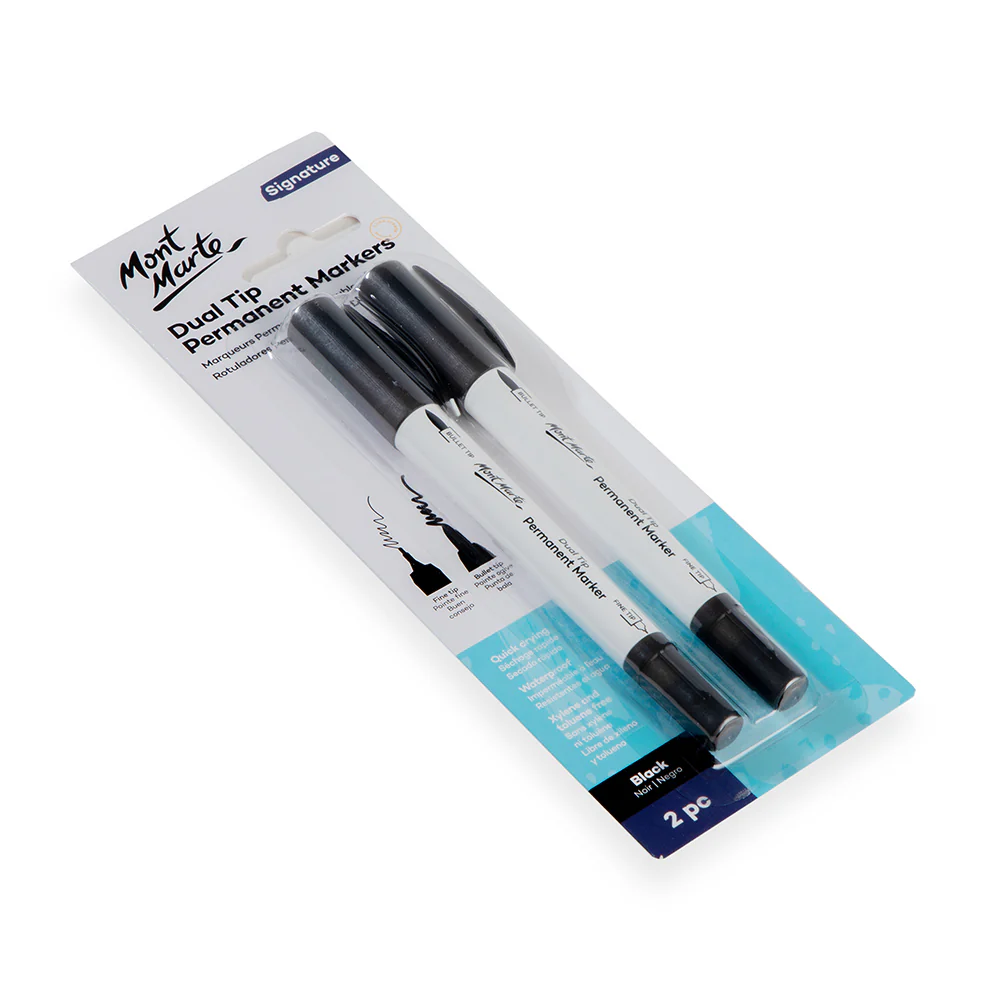 Dual Tip Permanent Markers Signature 2pc - Black - Image 3