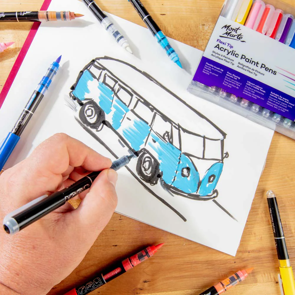 Flexi Tip Acrylic Paint Pens Premium 12pc - Image 8