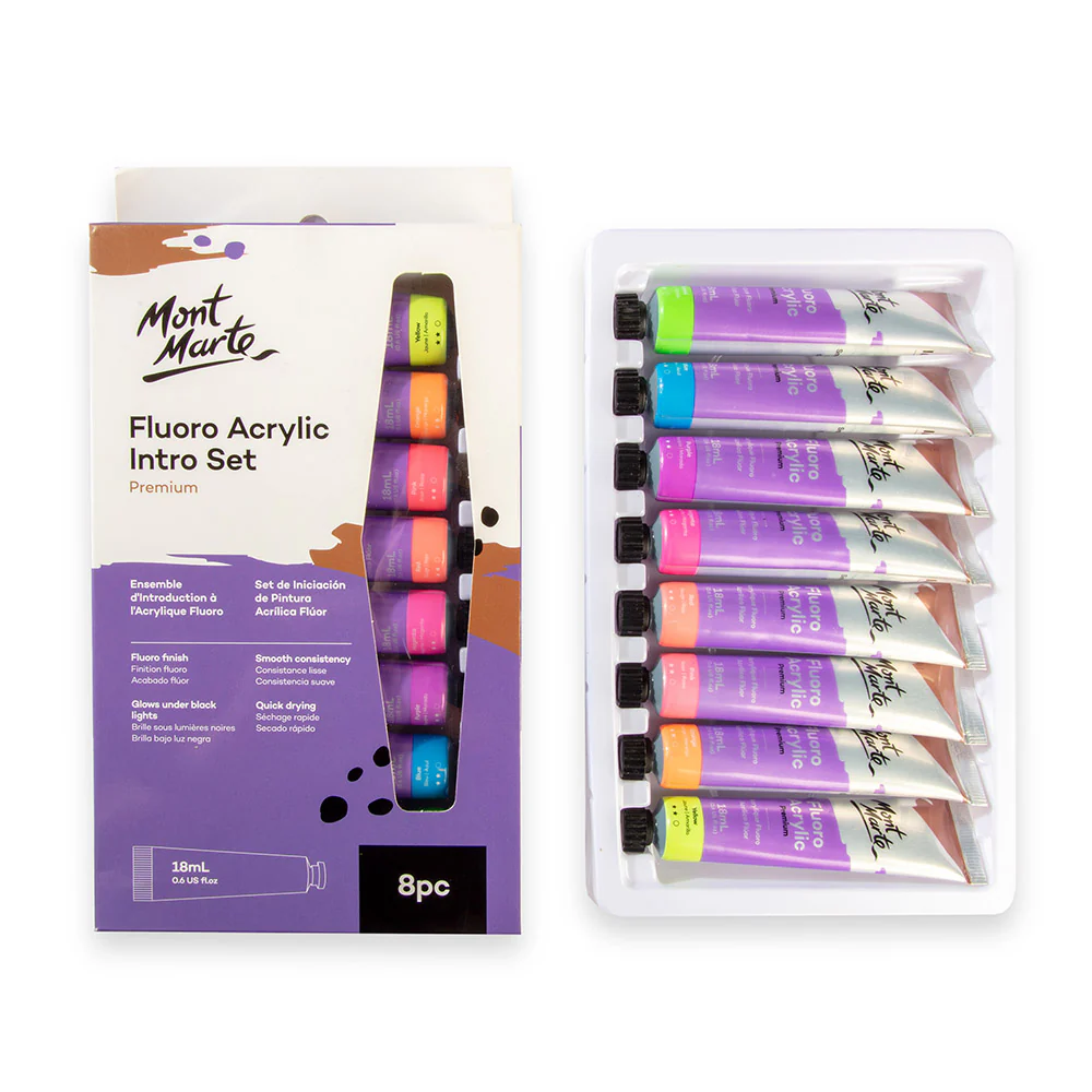 Fluoro Acrylic Paint Intro Set Premium 8pc x 18ml (0.6 US fl.oz) - Image 3