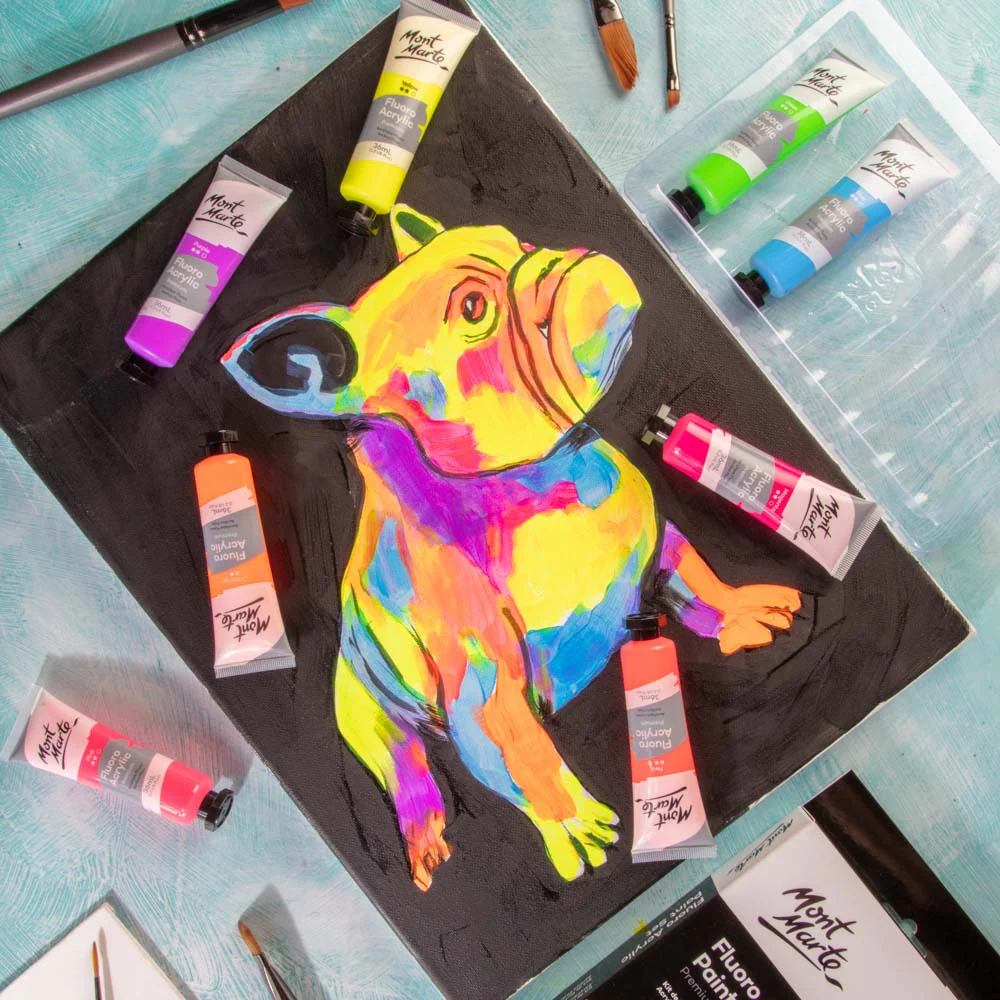 Fluoro Acrylic Paint Set Premium 8pc x 36ml (1.2 US fl.oz) - Image 9