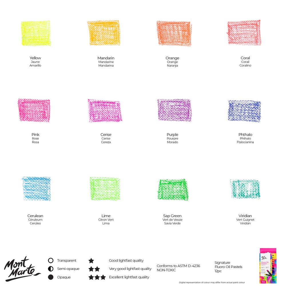 Fluoro Oil Pastels Signature 12pc - Image 11