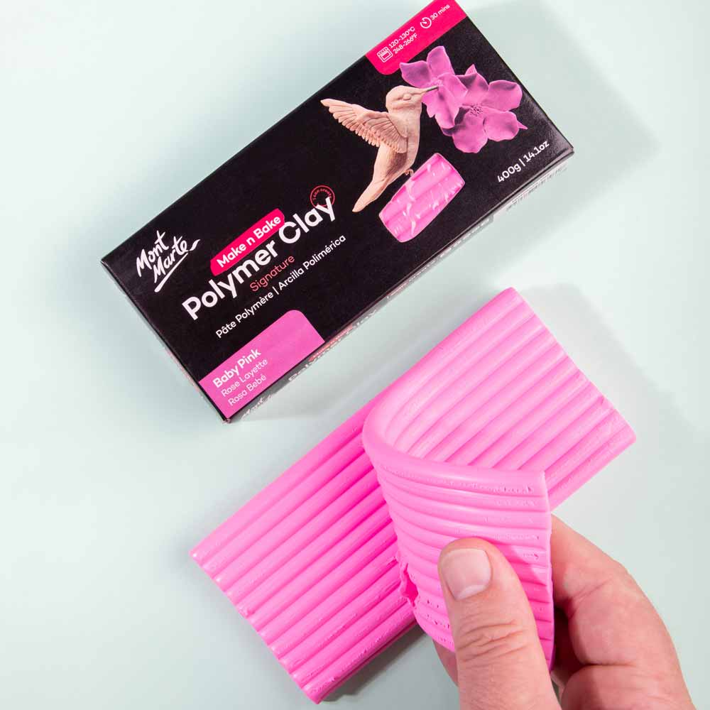 Make n Bake Polymer Clay Signature 400g (14.1oz) - Baby Pink - Image 3