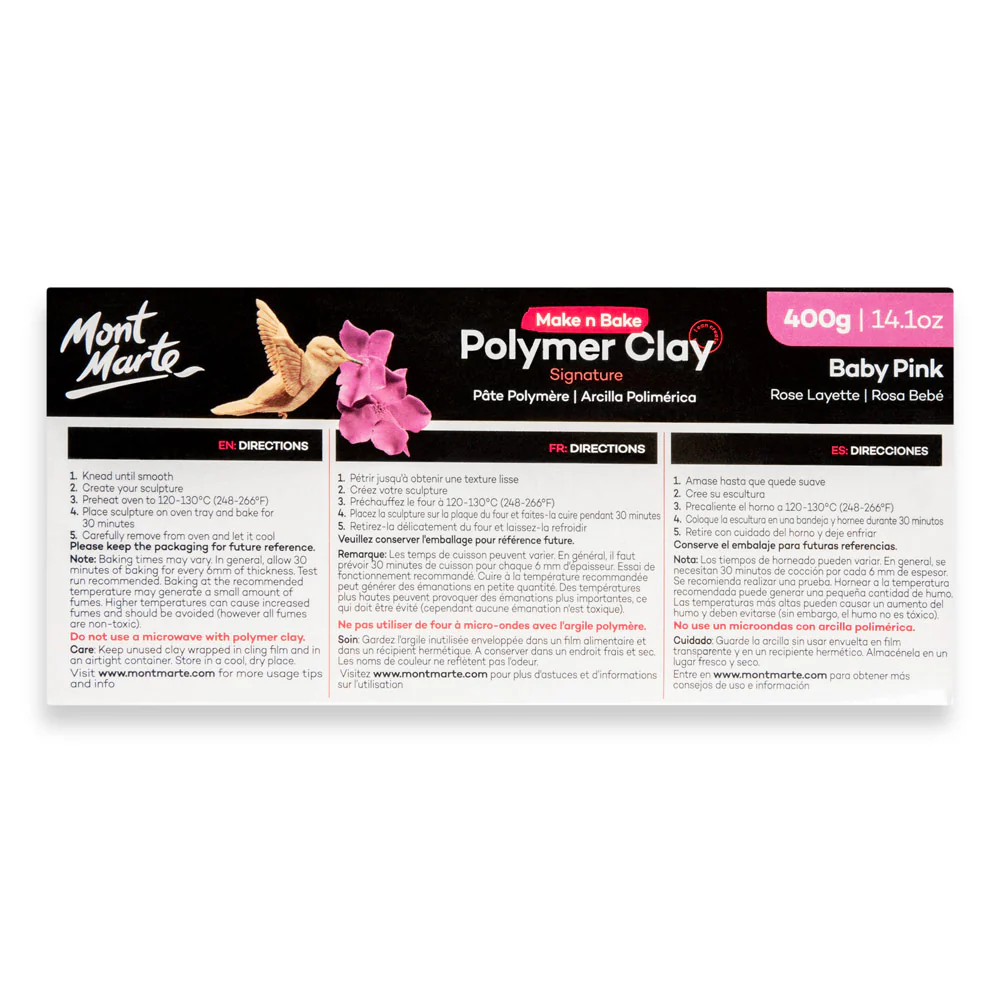 Make n Bake Polymer Clay Signature 400g (14.1oz) - Baby Pink - Image 4