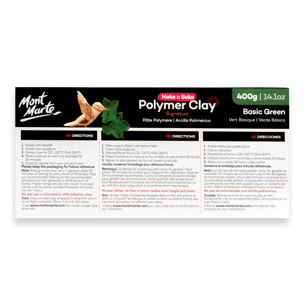 Make n Bake Polymer Clay Signature 400g (14.1oz) - Basic Green - Image 4