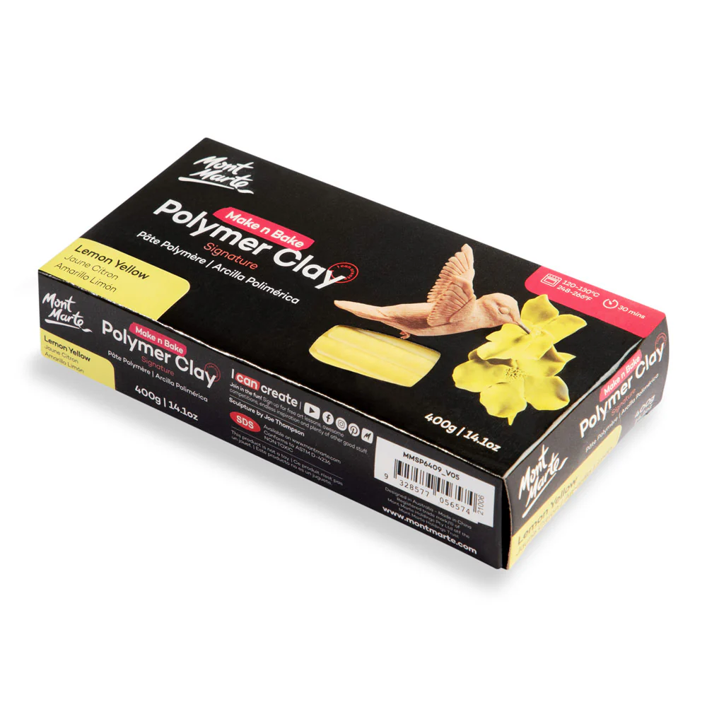 Make n Bake Polymer Clay Signature 400g (14.1oz) - Lemon Yellow - Image 3