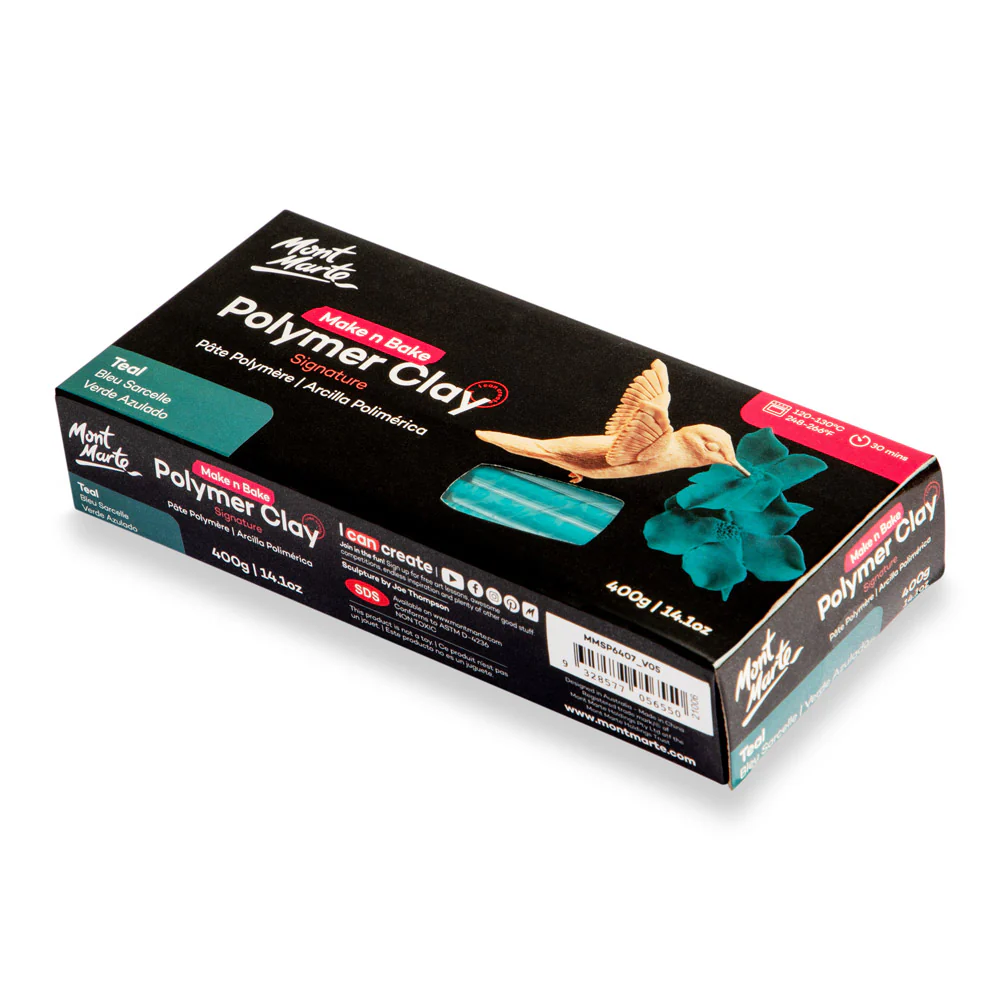 Make n Bake Polymer Clay Signature 400g (14.1oz) - Teal - Image 3