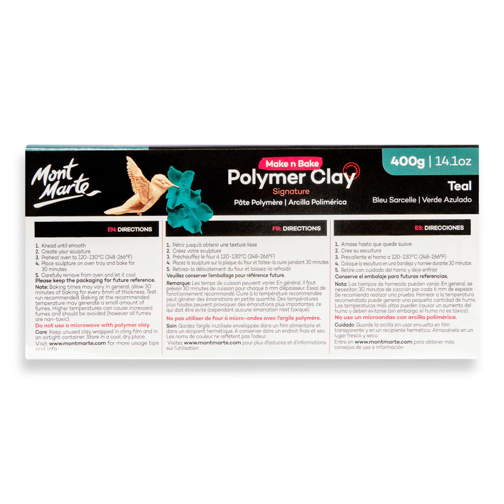 Make n Bake Polymer Clay Signature 400g (14.1oz) - Teal - Image 4