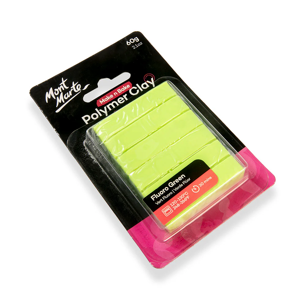 Make n Bake Polymer Clay Signature 60g (2.1oz) - Fluoro Green - Image 3