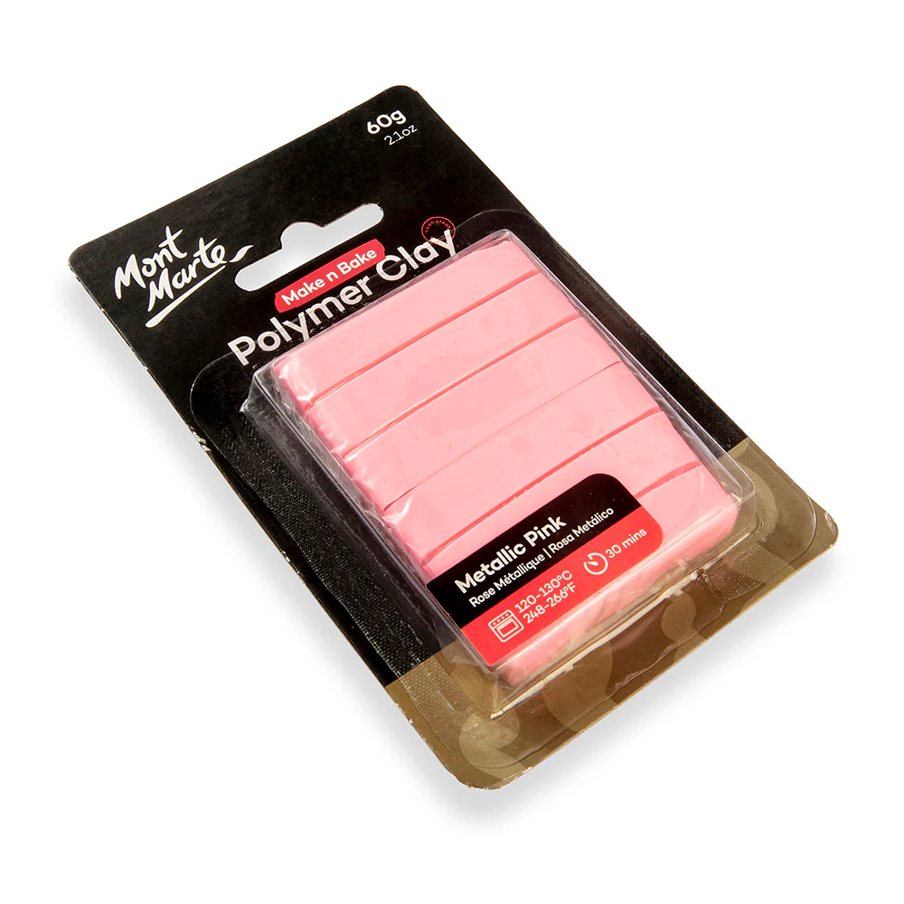 Make n Bake Polymer Clay Signature 60g (2.1oz) - Metallic Pink - Image 3