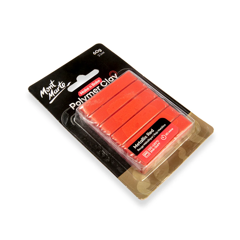Make n Bake Polymer Clay Signature 60g (2.1oz) - Metallic Red - Image 3