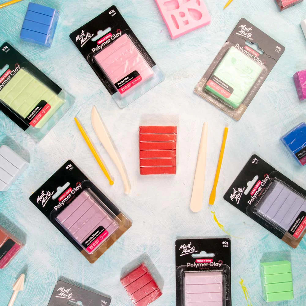 Make n Bake Polymer Clay Signature 60g (2.1oz) - Metallic Red - Image 8