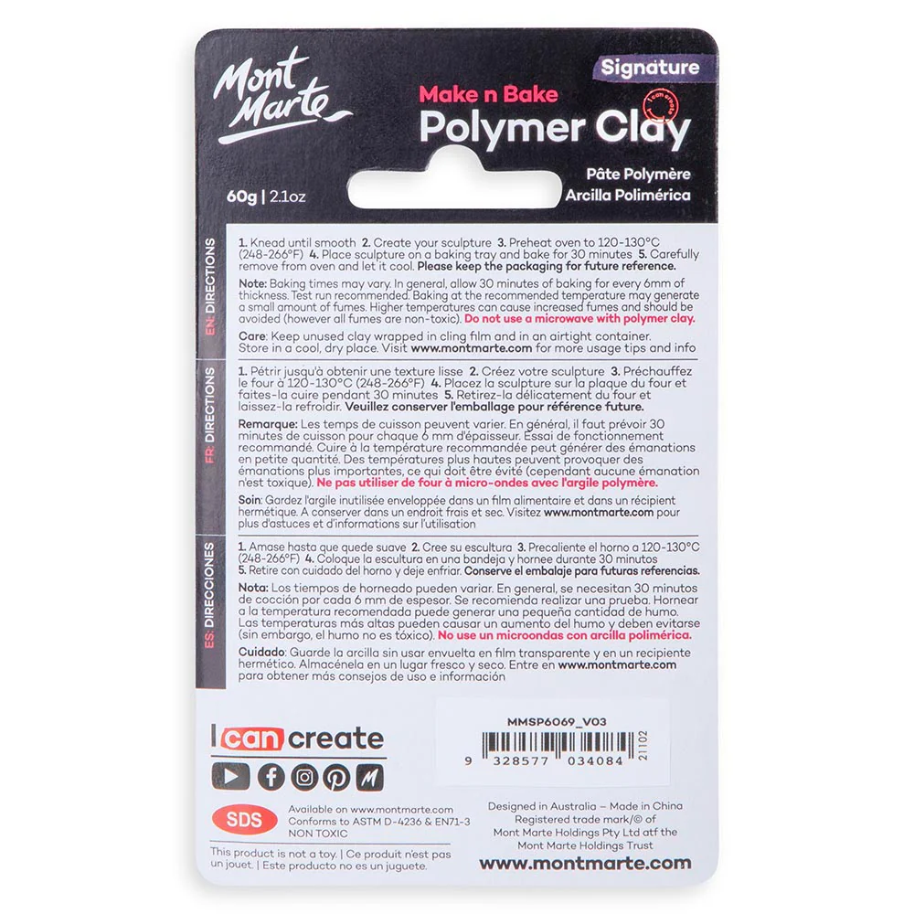 Make n Bake Polymer Clay Signature 60g (2.1oz) - Silver - Image 3