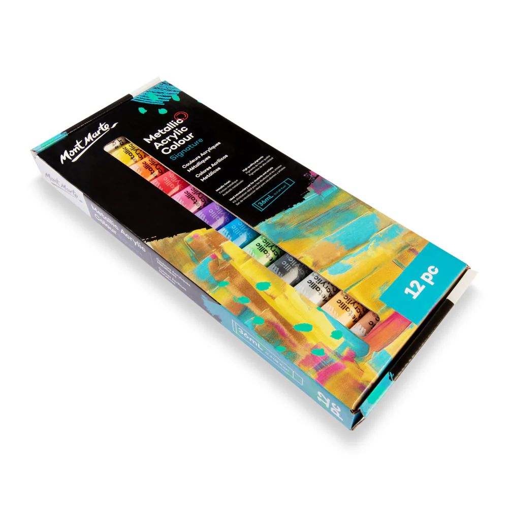 Metallic Acrylic Colour Paint Set Signature 12pc x 36ml (1.2 US fl.oz) - Image 3
