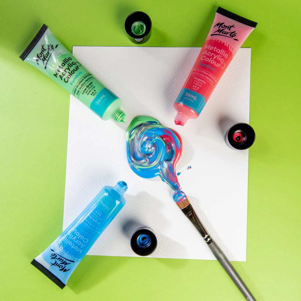 Metallic Acrylic Colour Paint Set Signature 12pc x 36ml (1.2 US fl.oz) - Image 5