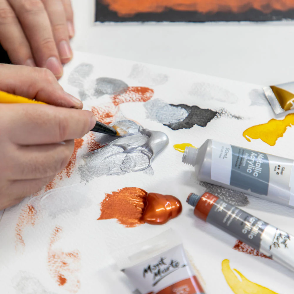 Metallic Acrylic Colour Paint Set Signature 12pc x 36ml (1.2 US fl.oz) - Image 6