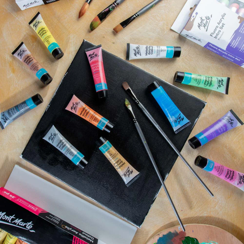 Metallic Acrylic Colour Paint Set Signature 12pc x 36ml (1.2 US fl.oz) - Image 8