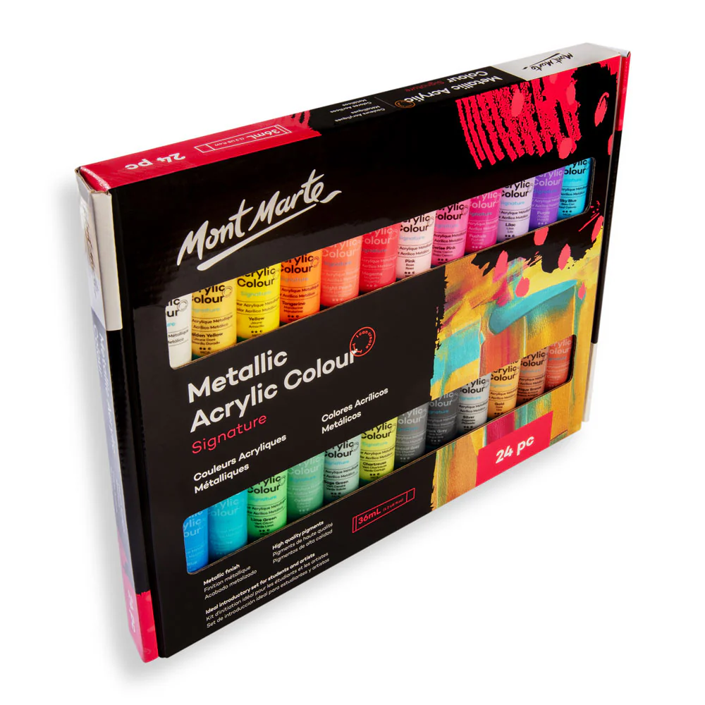 Metallic Acrylic Colour Paint Set Signature 24pc x 36ml (1.2 US fl.oz) - Image 3