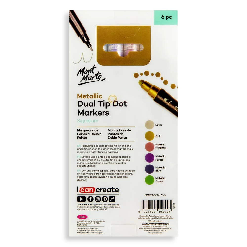 Metallic Dual Tip Dot Markers Signature 6pc - Image 4