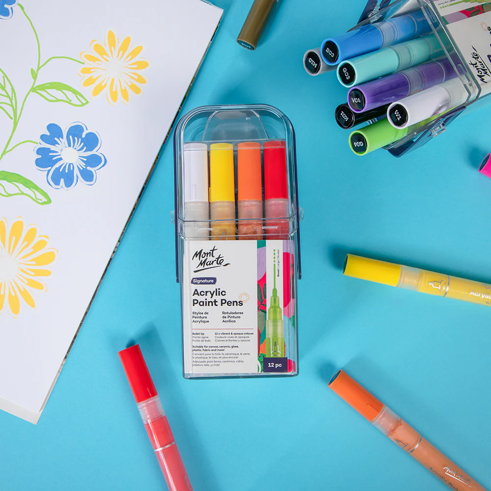 Acrylic Paint Pens in Case Broad Tip Signature 12pc - Image 11