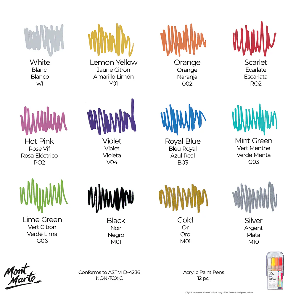 Acrylic Paint Pens in Case Broad Tip Signature 12pc - Image 12