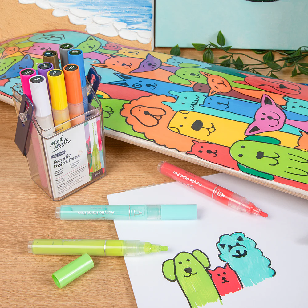 Acrylic Paint Pens in Case Broad Tip Signature 12pc - Image 9
