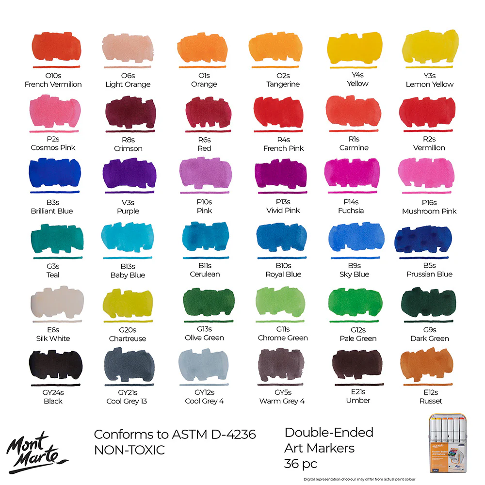 Double-Ended Art Markers in Case Signature 36pc - Image 14