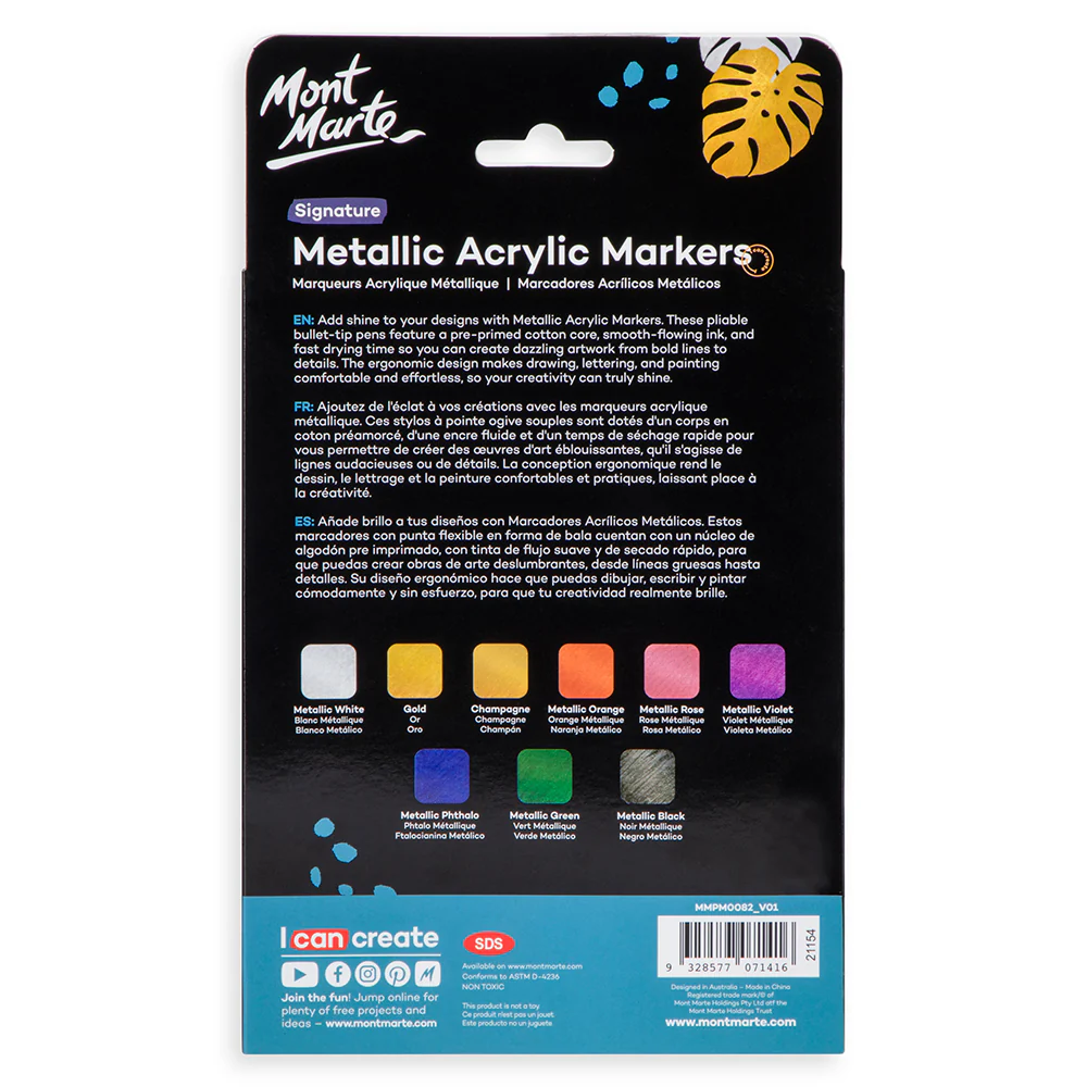 Metallic Acrylic Markers Signature 9pc - Image 5