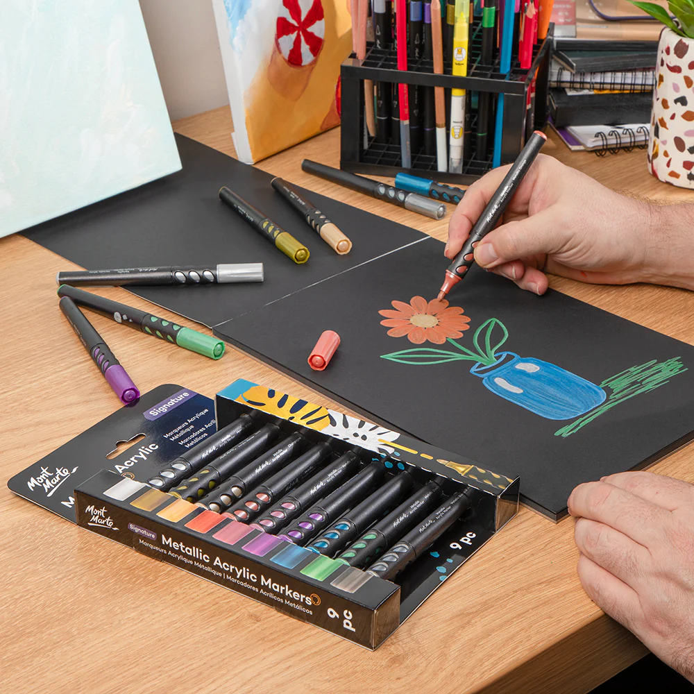 Metallic Acrylic Markers Signature 9pc - Image 6