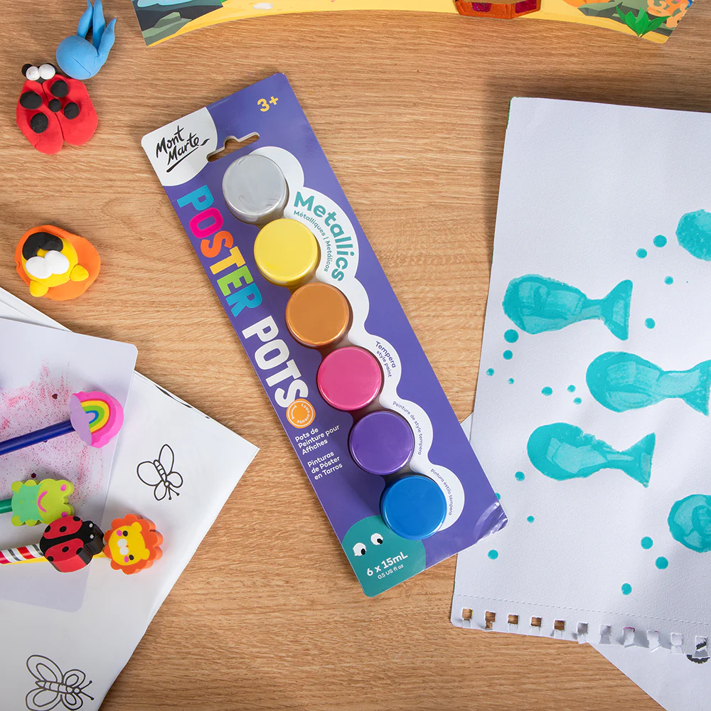 Poster Paint Pots 6pc x 15ml (0.5 US fl.oz) - Metallics - Image 6