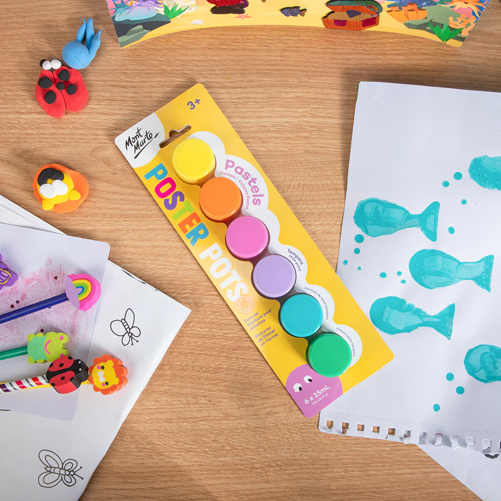 Poster Paint Pots 6pc x 15ml (0.5 US fl.oz) - Pastels - Image 6