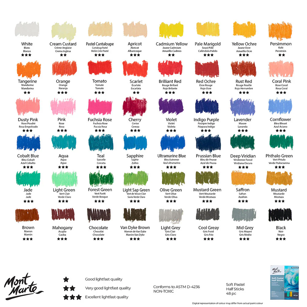 Soft Pastel Half Sticks Premium 48pc - Image 12