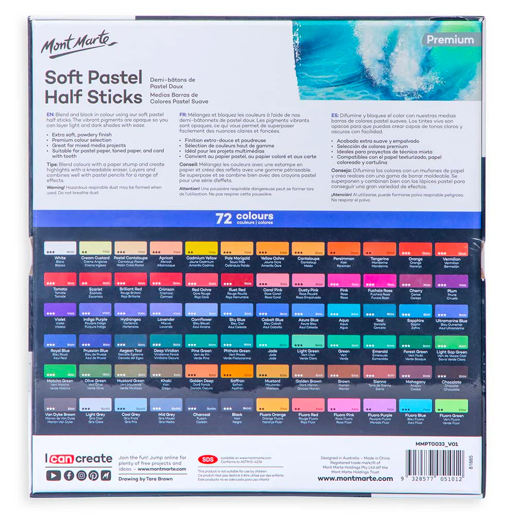 Soft Pastel Half Sticks Premium 72pc - Image 4