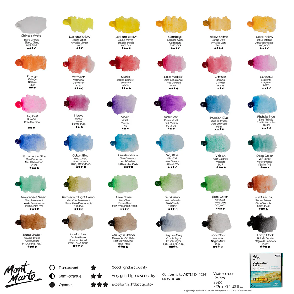 Watercolour Paint Set Signature 36pc x 12ml (0.4 US fl.oz) - Image 10