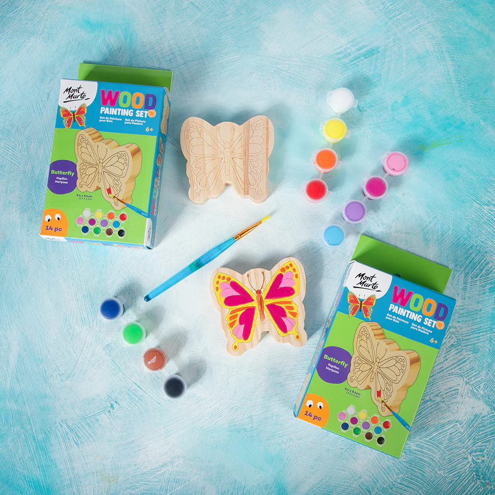 Wood Painting Set 14pc - Butterfly - Image 10
