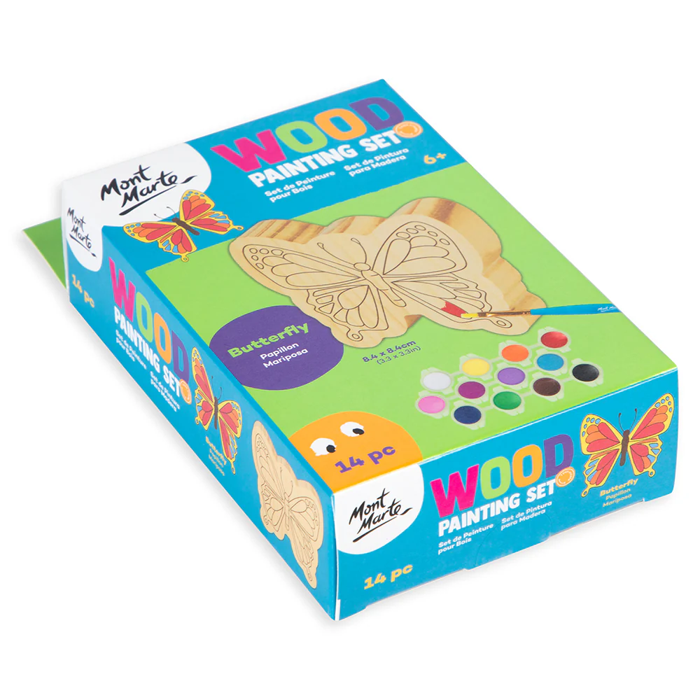 Wood Painting Set 14pc - Butterfly - Image 4