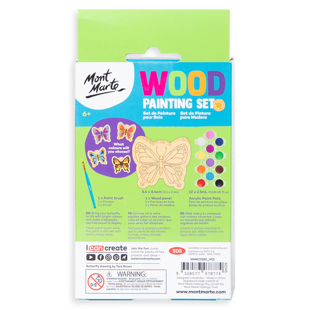 Wood Painting Set 14pc - Butterfly - Image 5