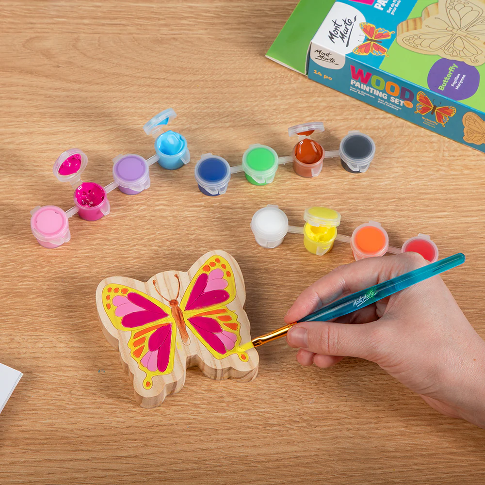 Wood Painting Set 14pc - Butterfly - Image 6