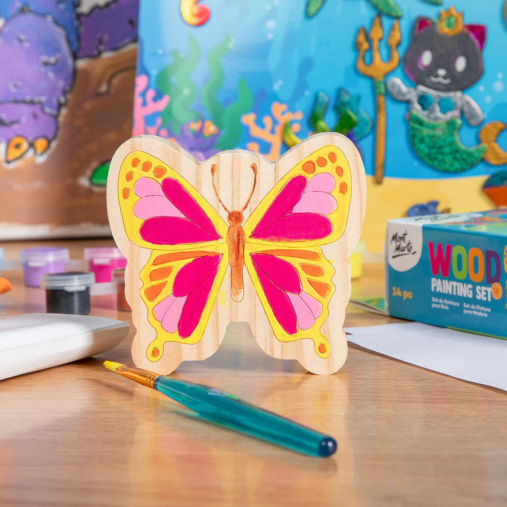 Wood Painting Set 14pc - Butterfly - Image 7