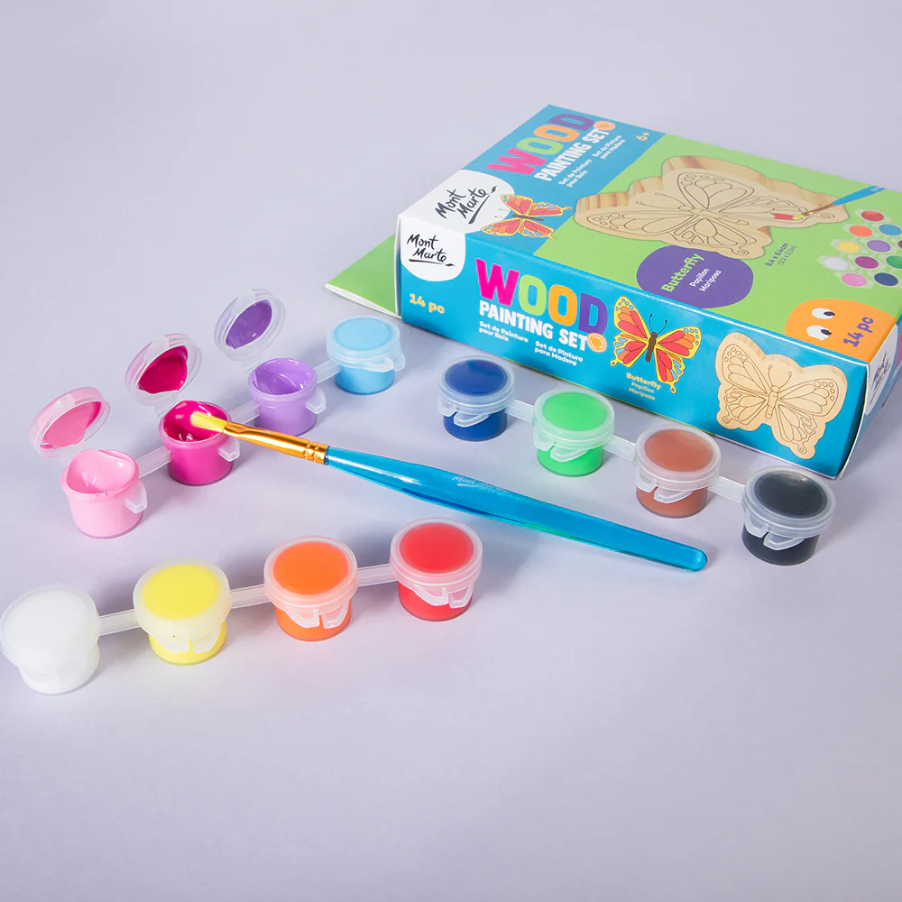 Wood Painting Set 14pc - Butterfly - Image 8