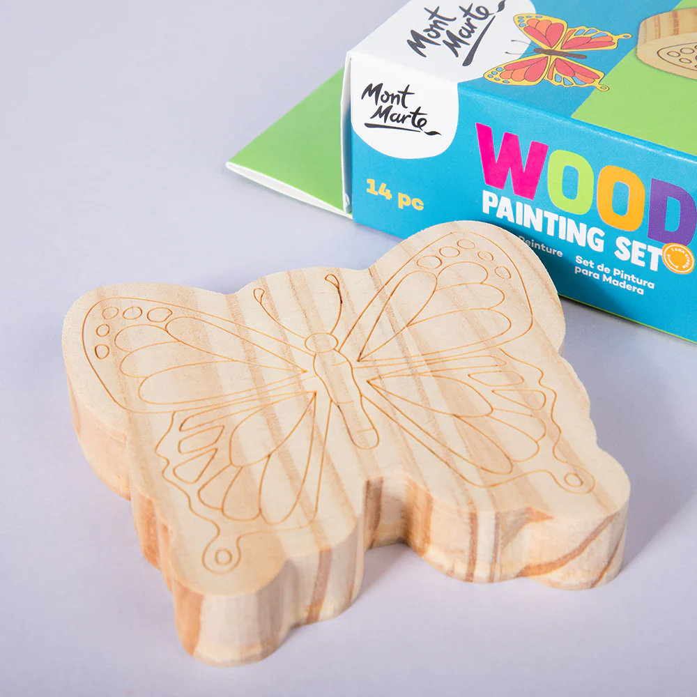 Wood Painting Set 14pc - Butterfly - Image 9