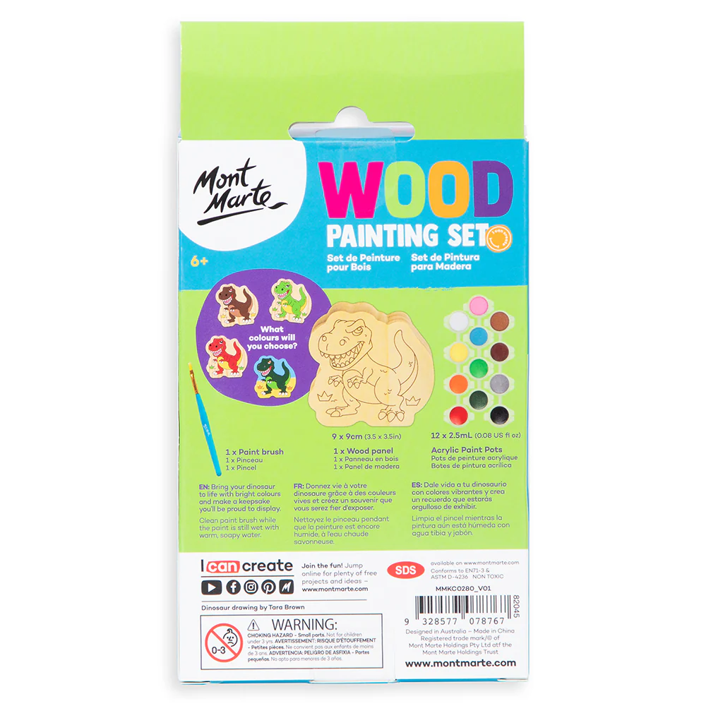 Wood Painting Set 14pc - Dinosaur - Image 5