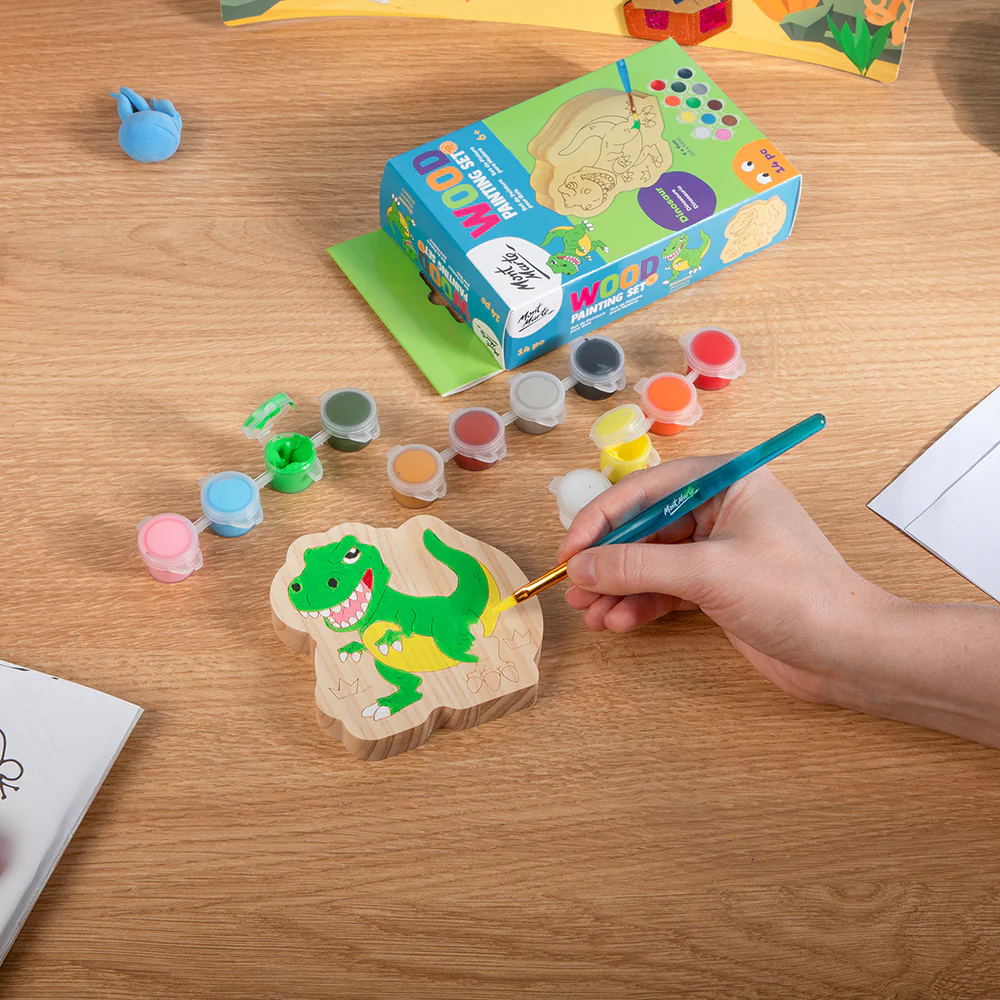 Wood Painting Set 14pc - Dinosaur - Image 6