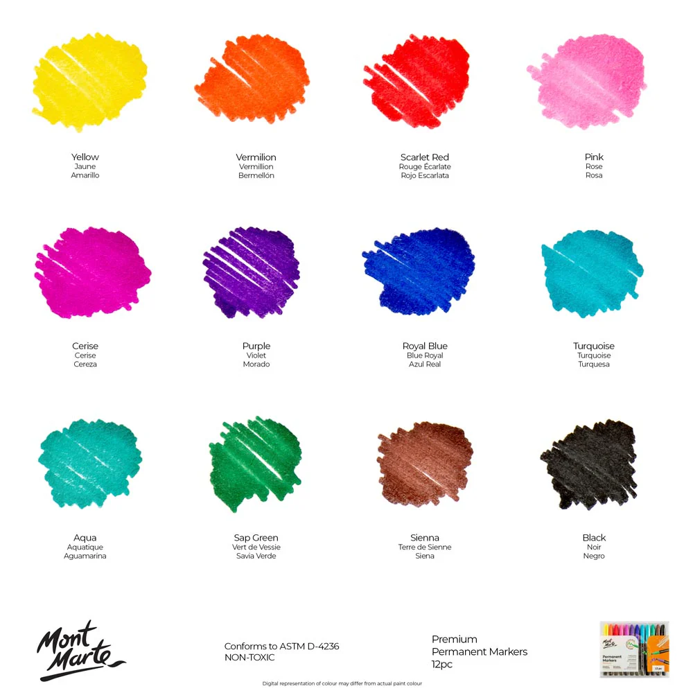 Permanent Markers Premium 12pc - Image 10