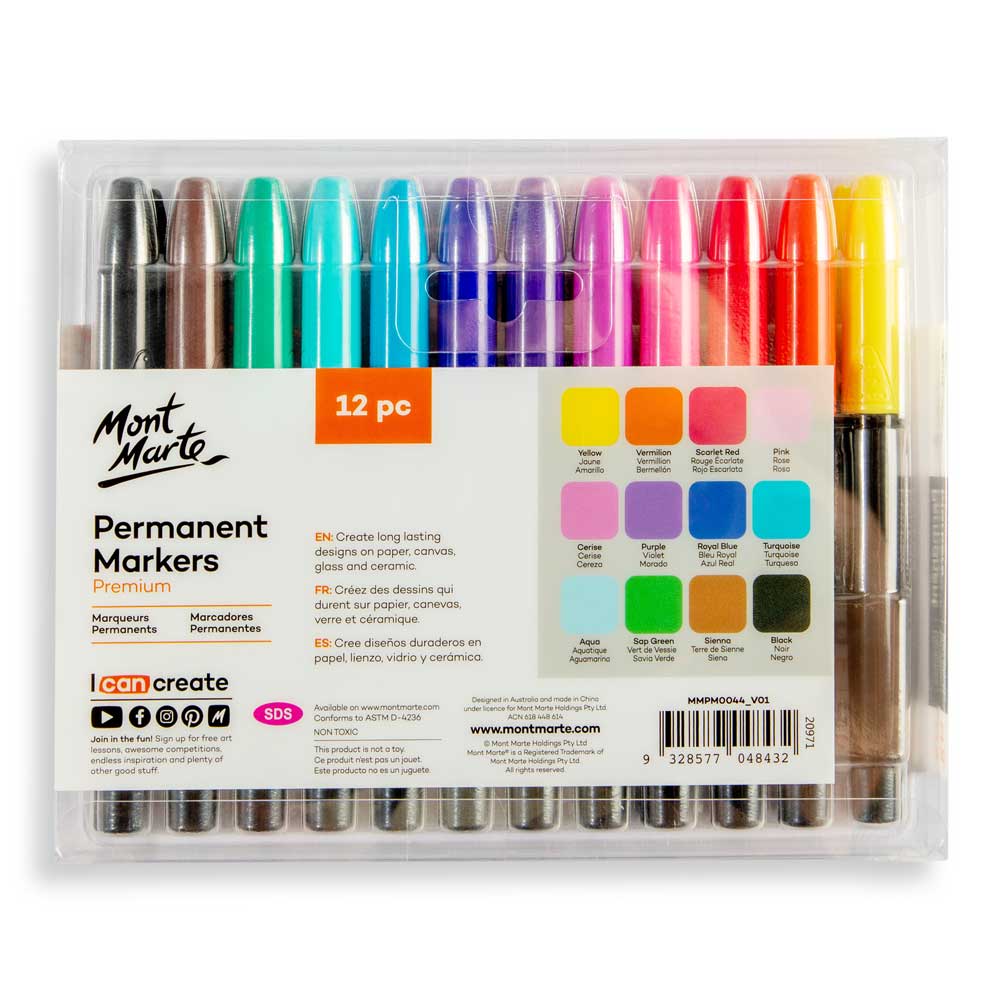 Permanent Markers Premium 12pc - Image 4