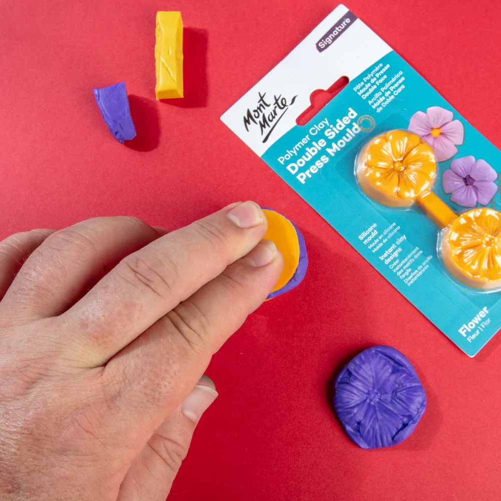 Polymer Clay Double Sided Press Mould Signature - Flower - Image 5