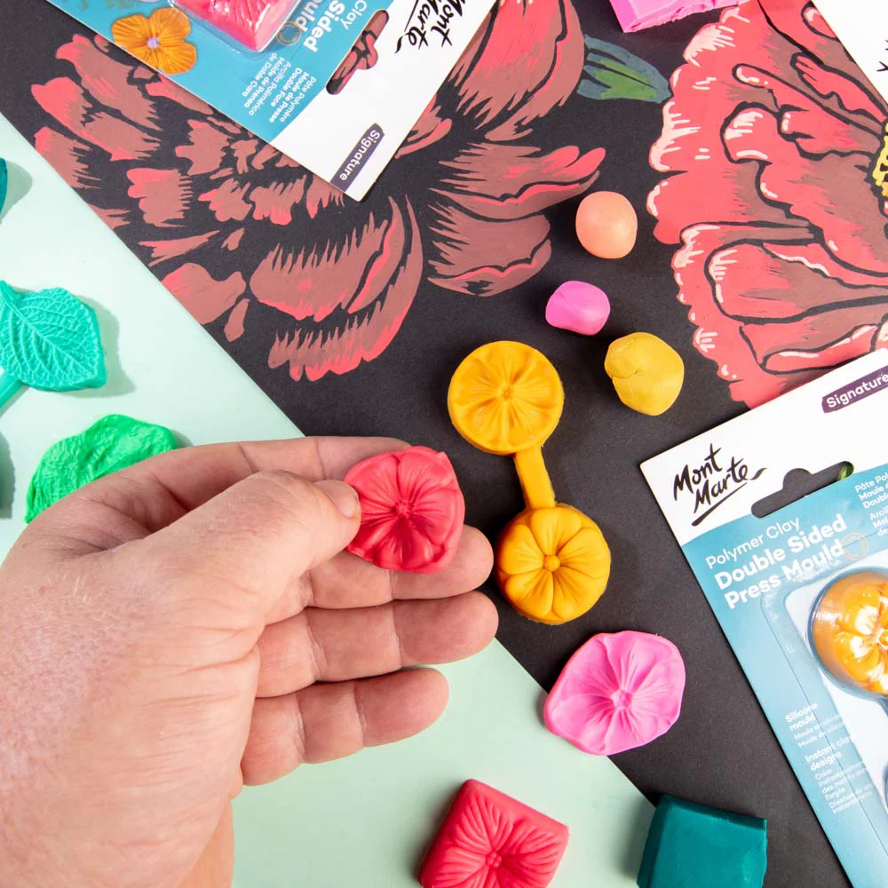 Polymer Clay Double Sided Press Mould Signature - Flower - Image 7